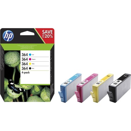 Pack Cartouches d'encre HP 364 Noir + Couleurs