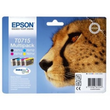 Pack cartouches d'encre Epson Guepard T0715 Couleurs