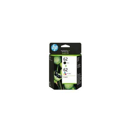 HP Pack de 2 Cartouches d'Encre HP 62 Noire et Trois Couleurs Authentiques (N9J71AE)