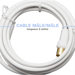 CORDON TV Mâle/Mâle 9.52MM BLANC
