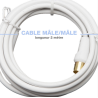CORDON TV Mâle/Mâle 9.52MM BLANC