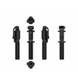 PERCHE SELFIE TREPIED AVEC TELECOMMANDE AMOVIBLE SANS FIL NOIR