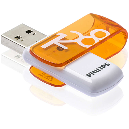 Philips FM12FD05B lecteur USB flash 128 Go USB Type-A 2.0 Orange, Blanc