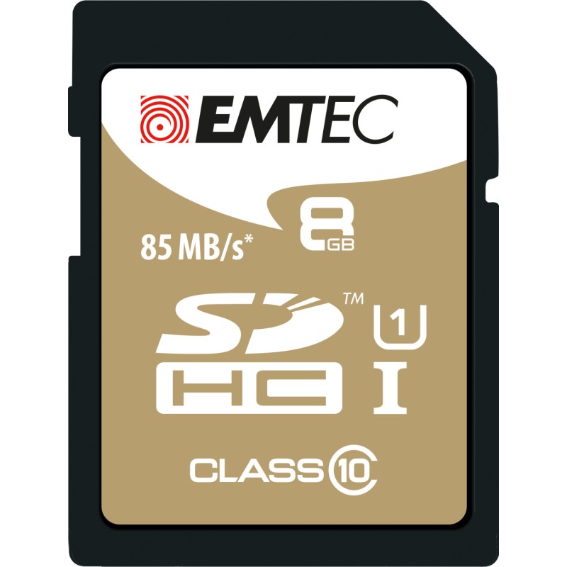 EMTEC Gold+ - Carte mémoire flash - 8 Go - Class 10 - SDHC - or