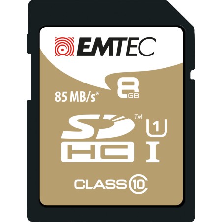 EMTEC Gold+ - Carte mémoire flash - 8 Go - Class 10 - SDHC - or
