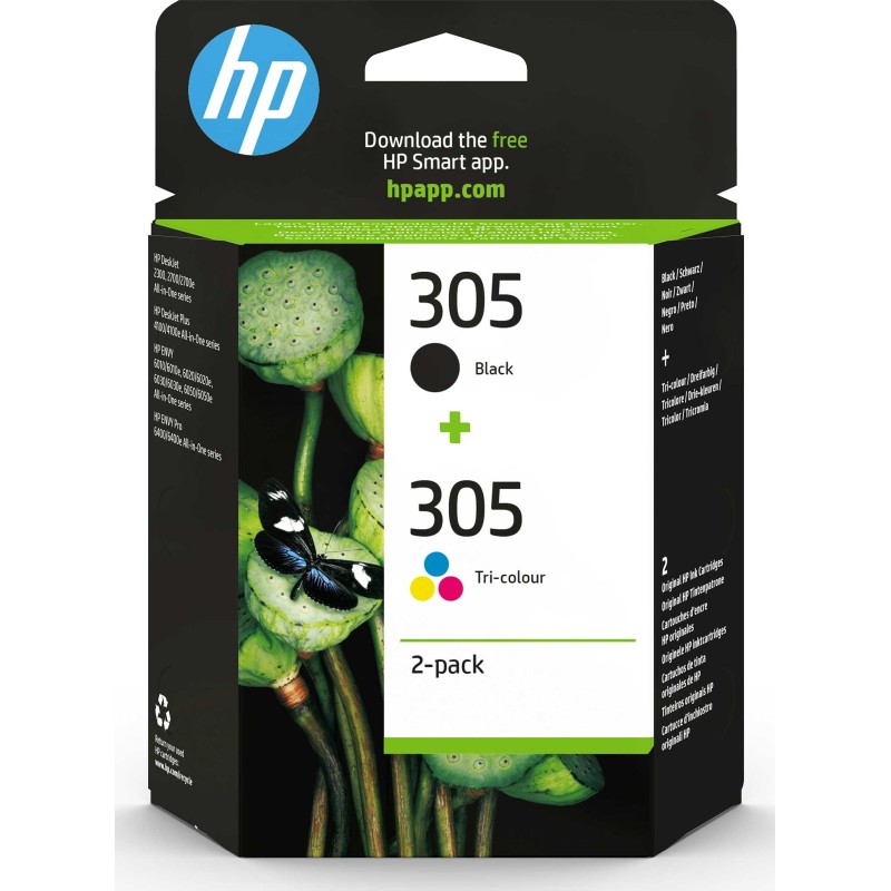 HP Cartouche d'encre 305 - Noir + 3 couleurs - 2pack