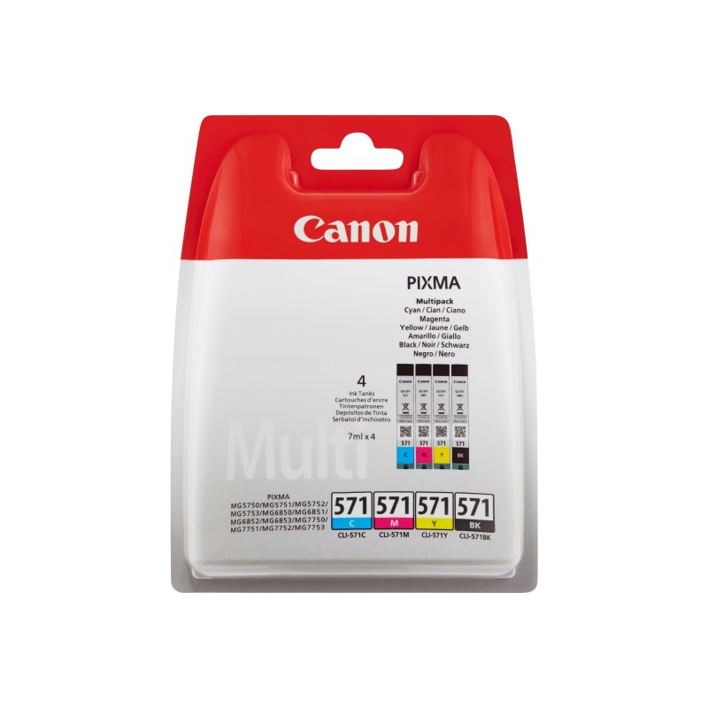Pack cartouches d'encre Canon CL571 + 4 Couleurs