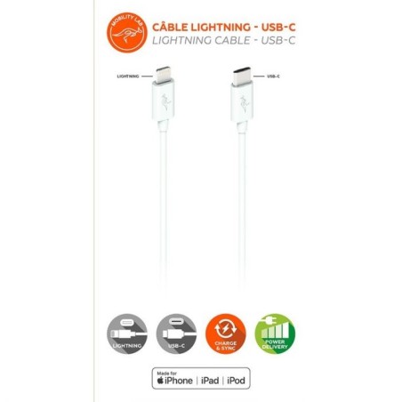 CABLE USB C USB BLANC 1M MOBILITY LAB