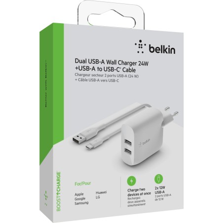 Kit Chargeur Type-C / USB BELKIN 2 Ports 24W