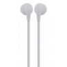 Ecouteurs filaire BigBen câble plat  - jack 3,5mm - micro - blanc