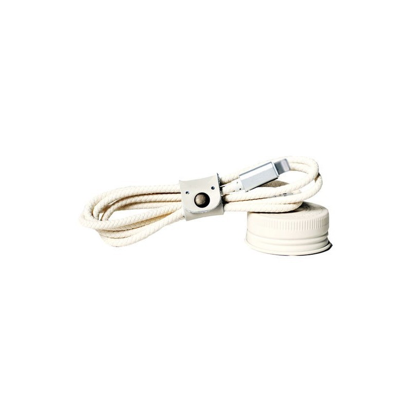 Câble Yello Koko finition tréssé  1mètre - crème