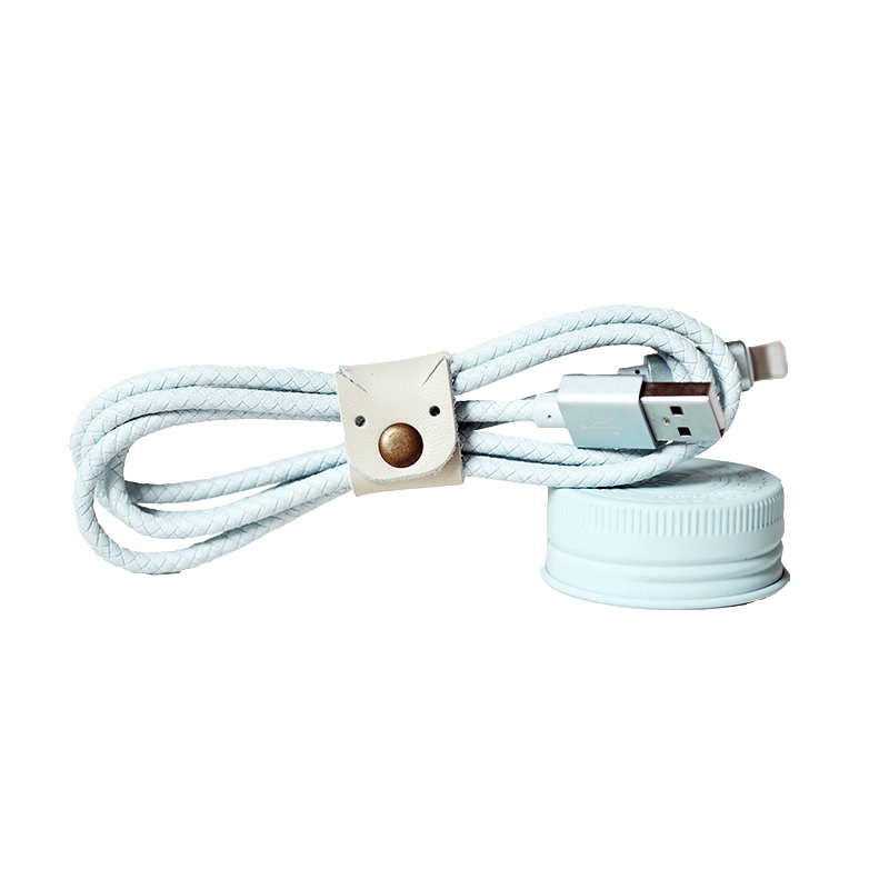 Câble Yello Koko finition tréssé 1mètre - sky