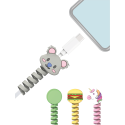 Pack de 4 identifcateurs de câble Licorne + Koala + Burger + Vert Bigben
