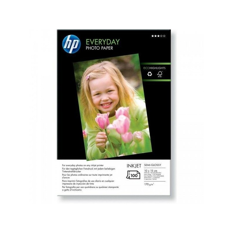Papier photo 10 x 15 brillant HP  - 100 feuilles