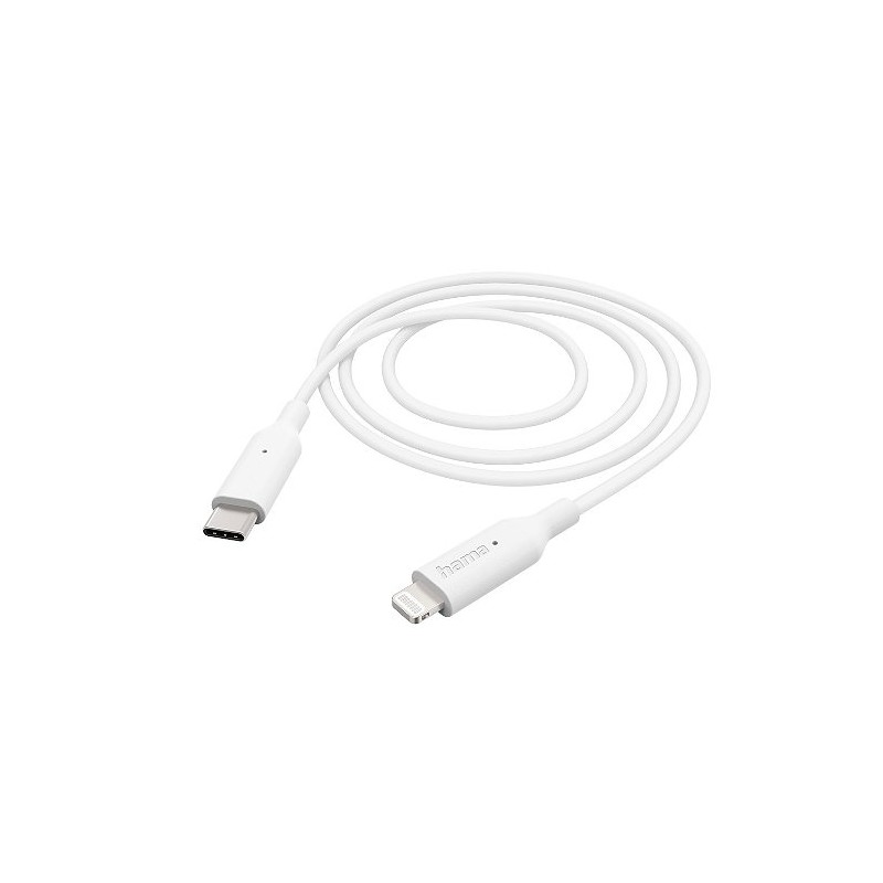 Câble de charge, USB-C - Lightning, 1 m, blanc