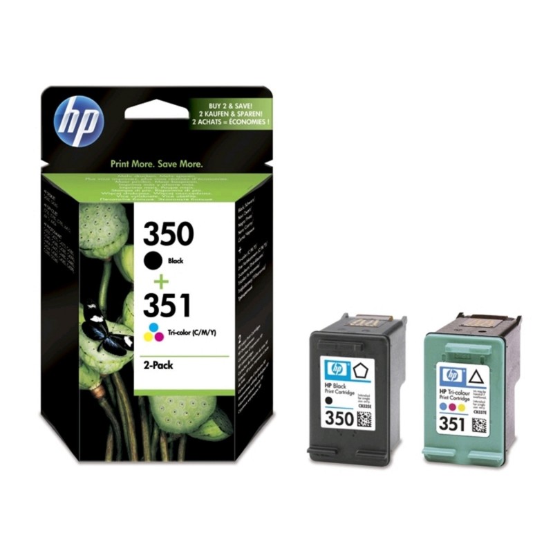 Pack de cartouches d'encre HP 350 Noir 351 Couleurs