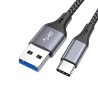 CABLE USB 3.0 A/TYPE-C RENFORCE NYLON GRIS SIDERAL 1M
