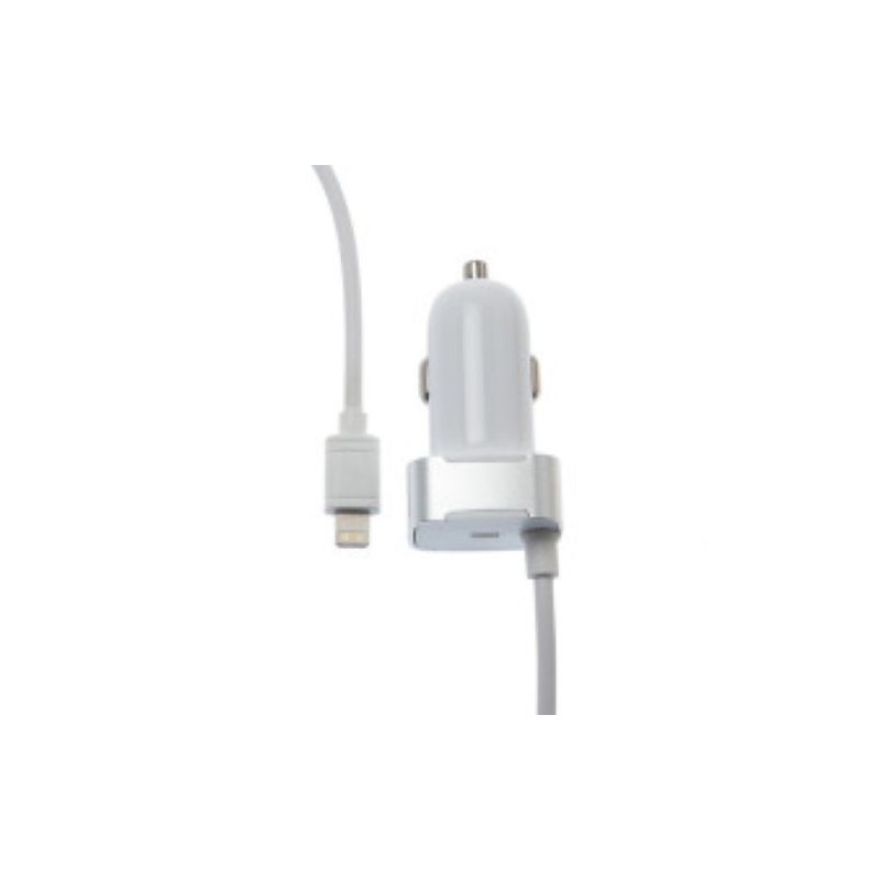 CHARGEUR ALLUME CIGARE MFI LIGHTNING INTEGRE / 2.4A 1M BLANC