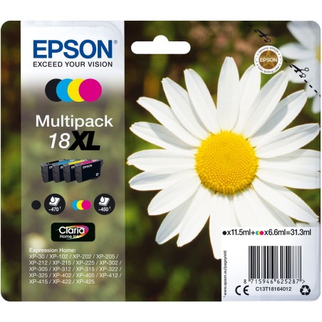 Pack de cartouches d'encre Paquerette Epson T1816 XL Noir + Couleurs
