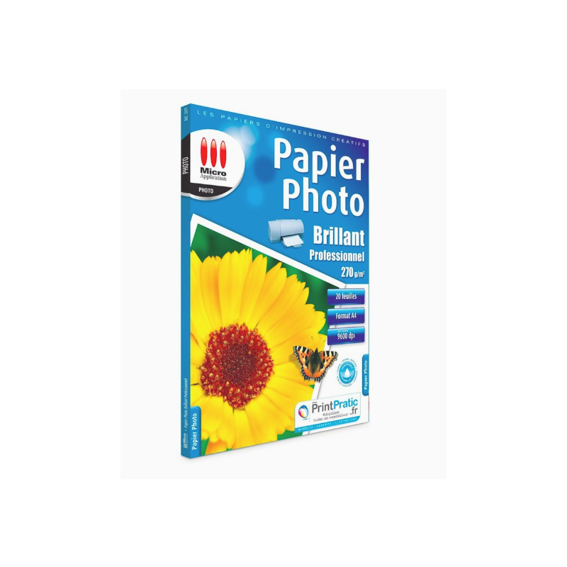Papier photo brillant de format A4 - 20 feuilles, 270 g/m²