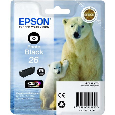 Cartouche d'encre Ours Epson T2611 Noir