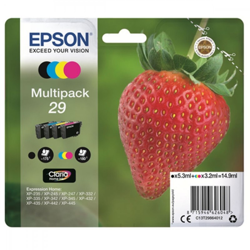 Pack cartouches d'encre 29 Epson Fraise Couleurs
