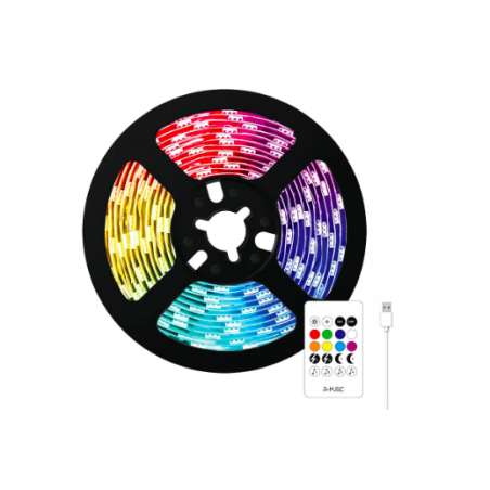 RUBAN LED RGB 5M + TELECOMMANDE
