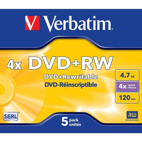 5 DVD RW VERBATIM 4 GO