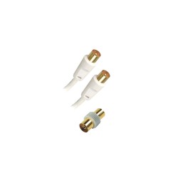 CORDON TV Mâle/Mâle 9.52MM BLANC