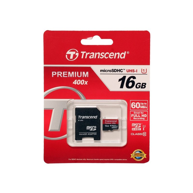 TRANSCEND MICRO SD 16GO