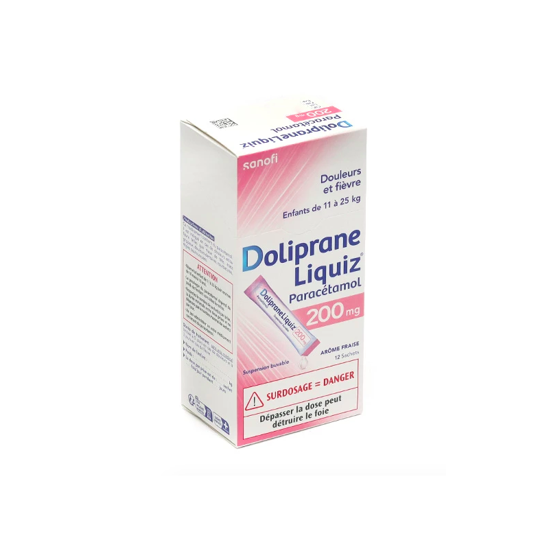 DOLIPRANE LIQUIZ 200MG SUSPENSION BUVABLE 12 SACHETS