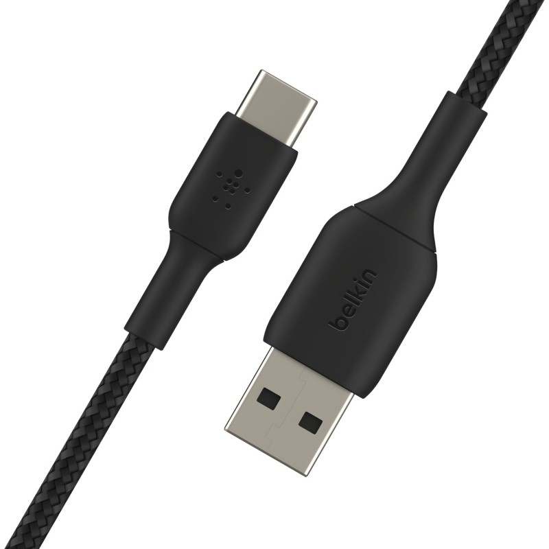 Câble USB A / USB C - BOOST CHARGE - 1 M - Tressé noir - BELKIN