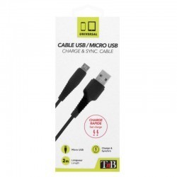 CABLE MICRO USB NOIR 2M NYLON TNB