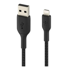 Câble Belkin tressé boost charge 1M Noir