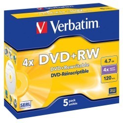 5 DVD RW VERBATIM 4 GO