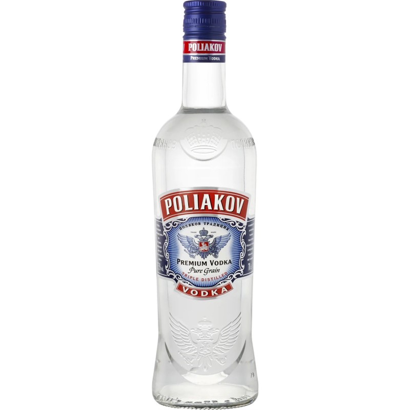 Vodka Pure Grain Triple Distilled 70cl - POLIAKOV