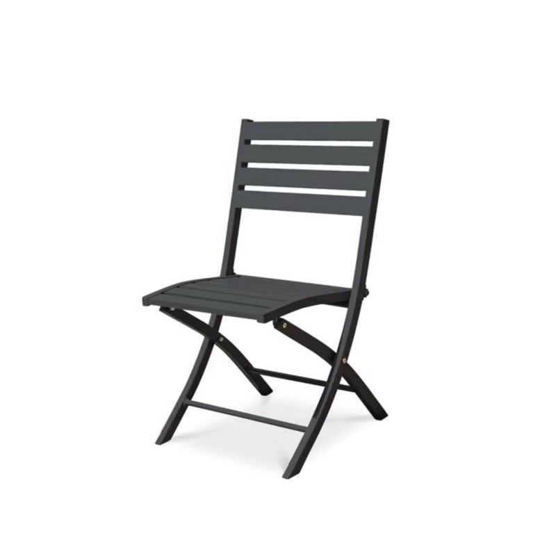 Chaise de jardin pliante en aluminium gris anthracite - CITY GARDEN
