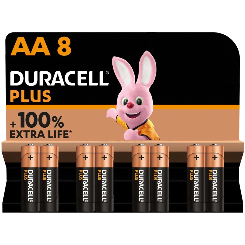 Lot de 8 piles Alcalines AA/LR6 1,5V MN1500 Plus - DURACELL