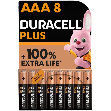 Lot de 8 piles Alcalines AAA/LR3 1,5V MN2400 Plus - DURACELL