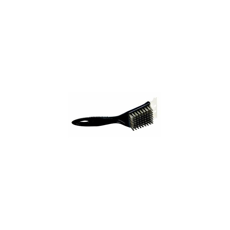 Brosse métallique avec grattoir pour plancha - Noir - Marque Somagic