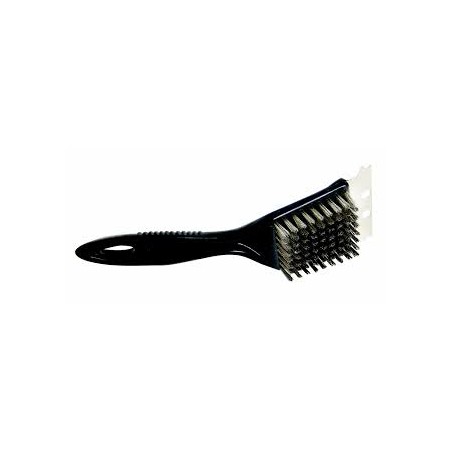 Brosse métallique avec grattoir pour plancha - Noir - Marque Somagic