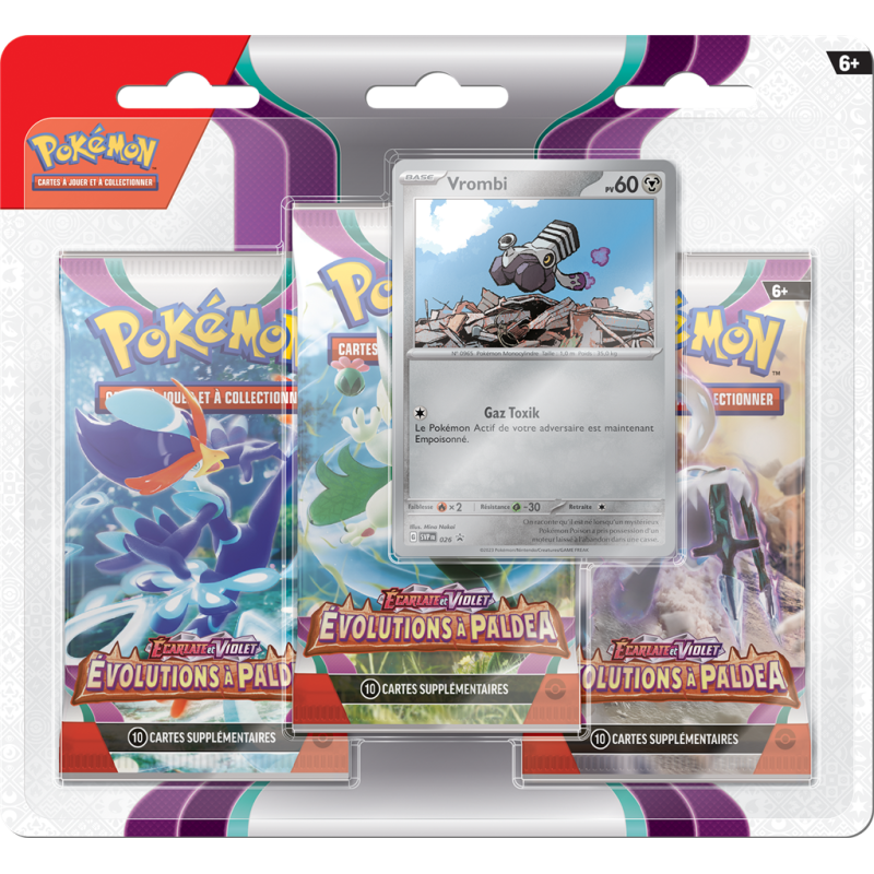 Pack 3 boosters - Pokémon - Ecarlate & Violet : Evolutions à Paldea