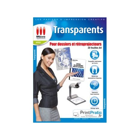 Micro Application film transparent pour rétroprojecteur