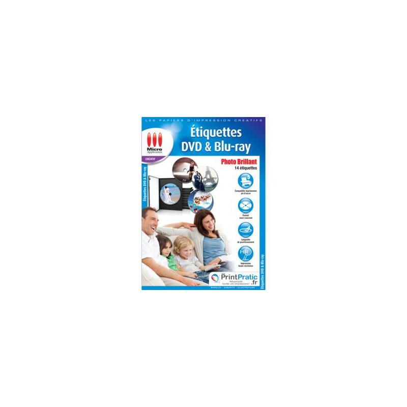 Micro Application étiquettes DVD Extra Brillantes
