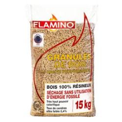 GRANUL.BOIS 15KG DIN+ FLAMINO