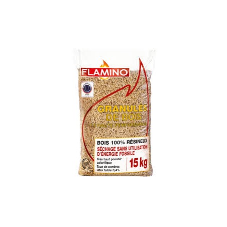 GRANUL.BOIS 15KG DIN+ FLAMINO