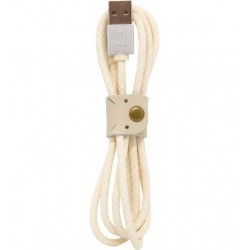 Câble Yello Koko finition tréssé  1mètre - crème