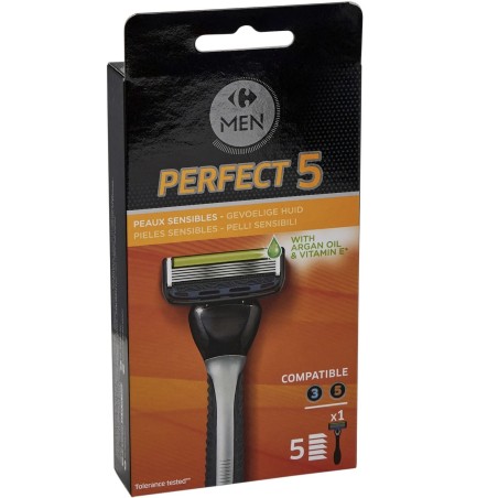 Rasoir Homme Perfect 5 Peau Sensible à 6 lames – Carrefour Men