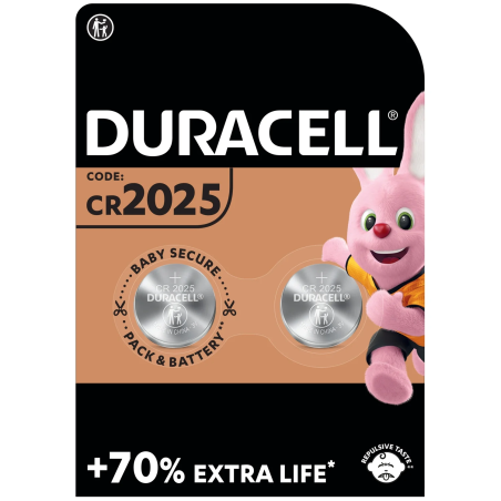 Piles Bouton Lithium CR2025 3V – Le Lot de 2 – DURACELL