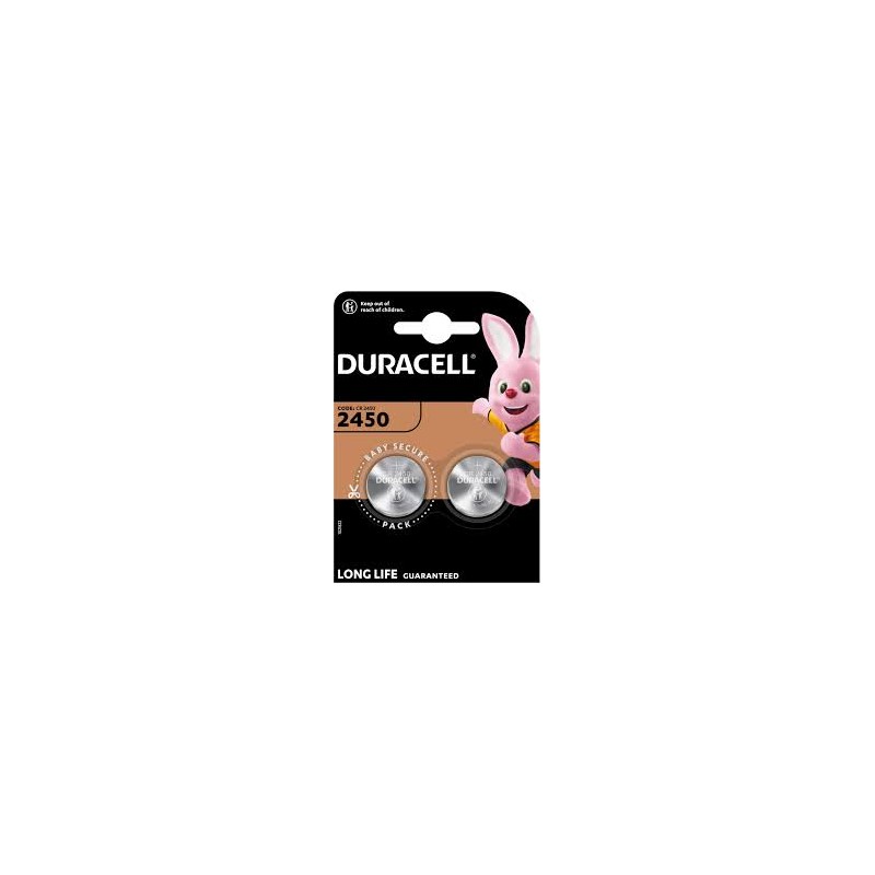 Pile Bouton CR2450 3V – Lot de 2 – DURACELL